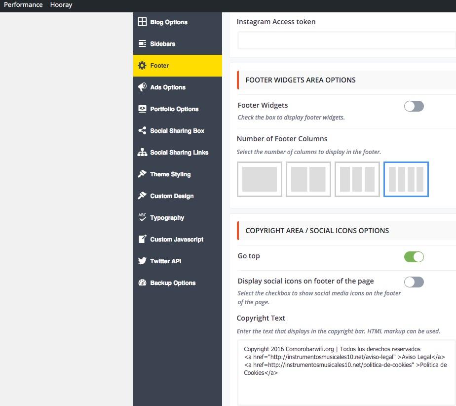 Configurar Footer WordPress