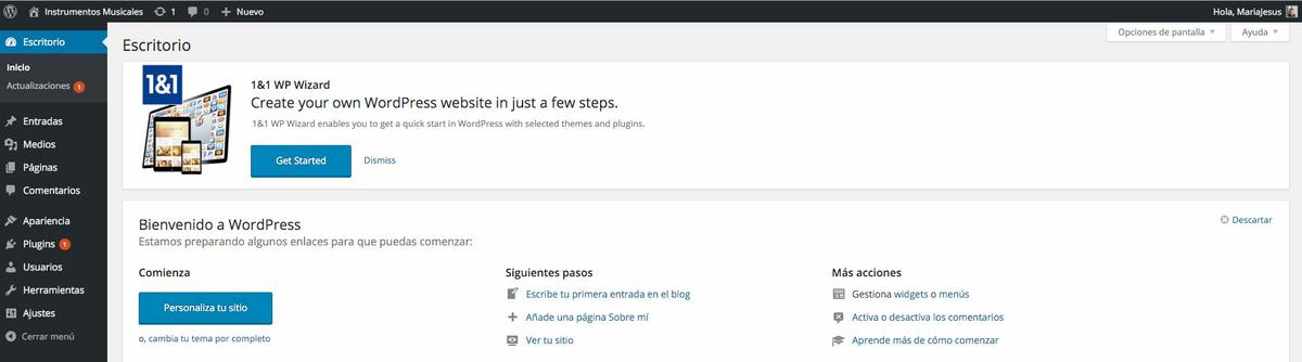 Configurar Panel WordPress