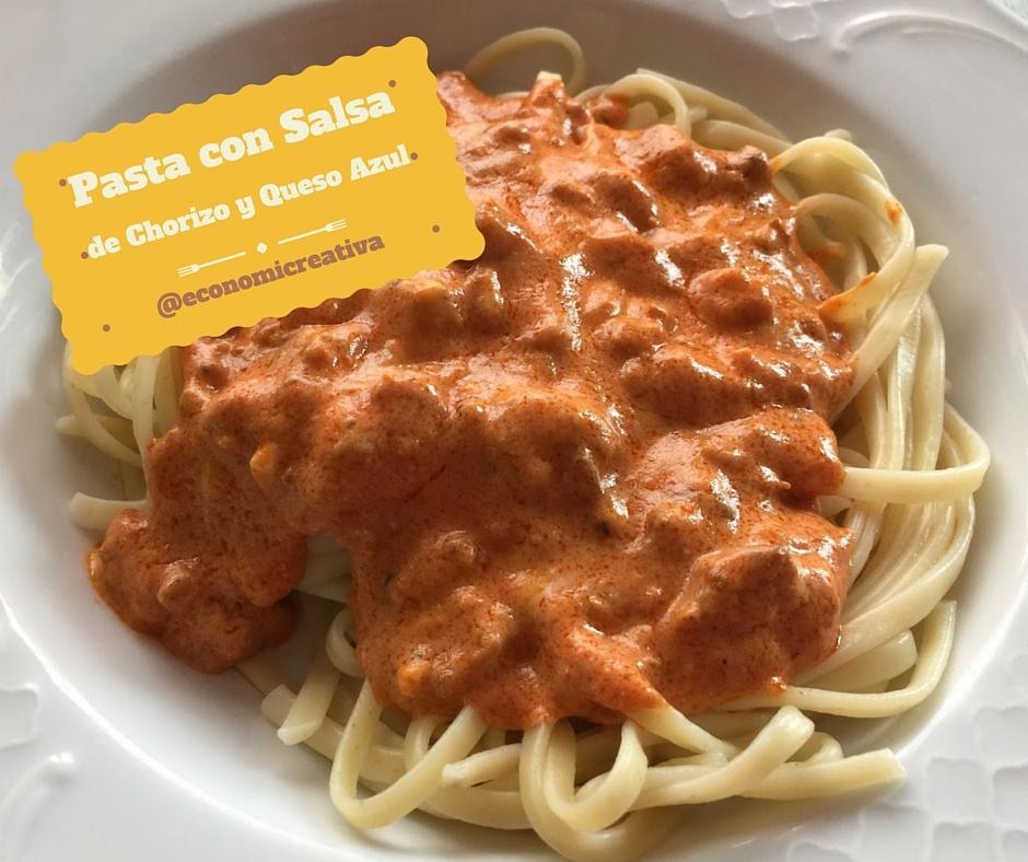 Pasta con Salsa de Chorizo y Queso Azul