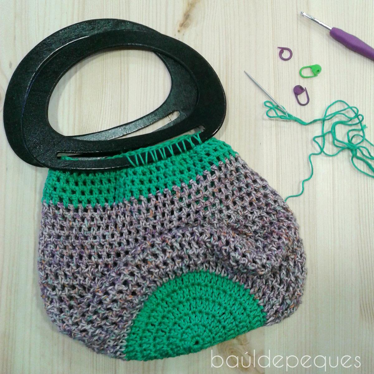 Bolso ganchillo con punto de red by mercería Peques