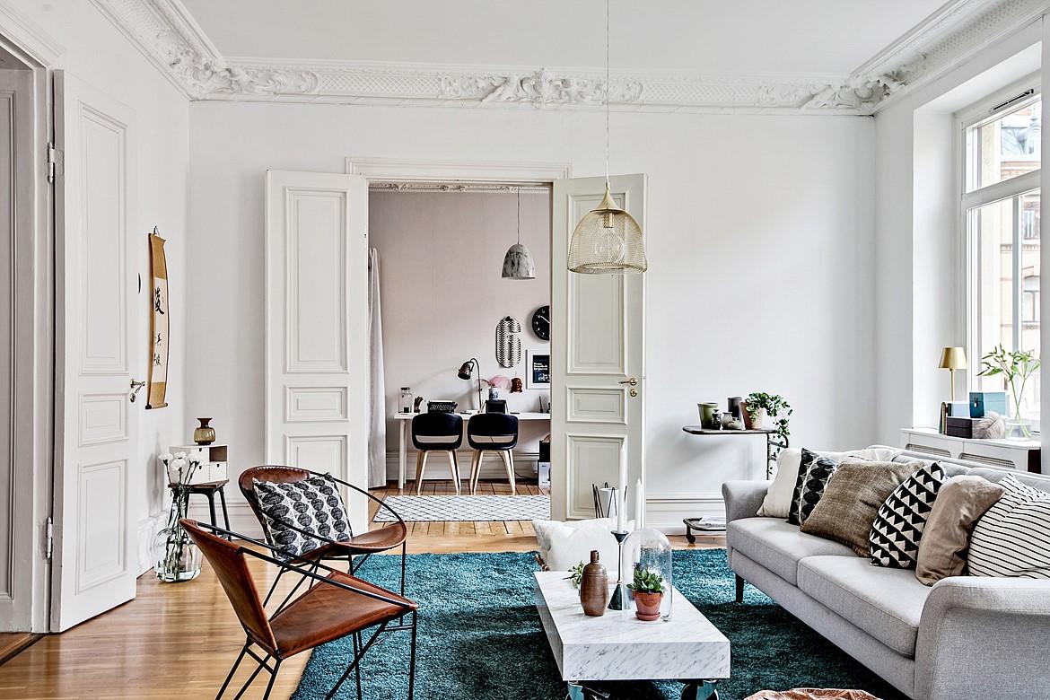 Decoración nórdica con color