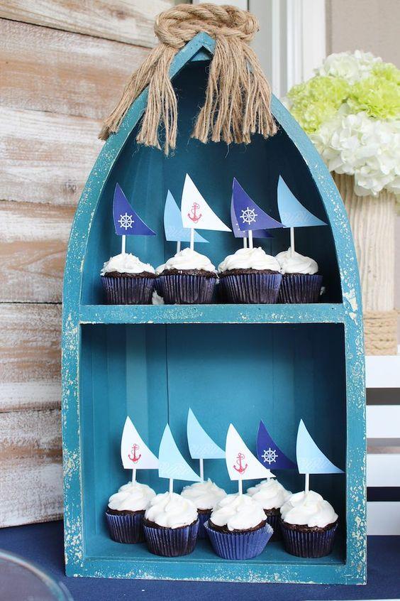 cupcakes estilo marinero