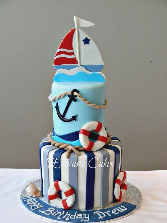 torta decorada marinero con barco
