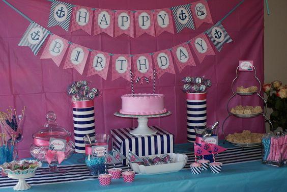 fiesta temática náutico rosa y azul