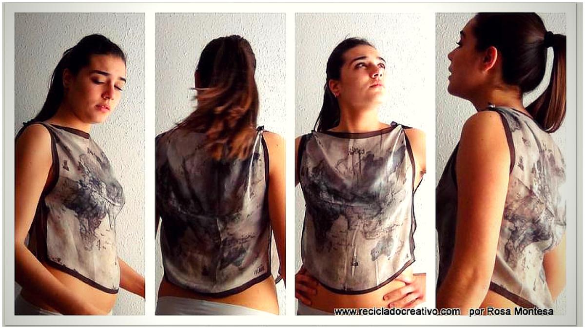 Blusa sin coser, con dos pañuelos. DIY