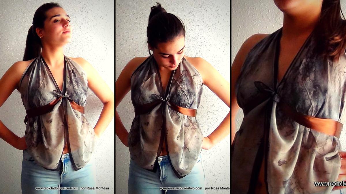 Blusa sin coser, con dos pañuelos. DIY