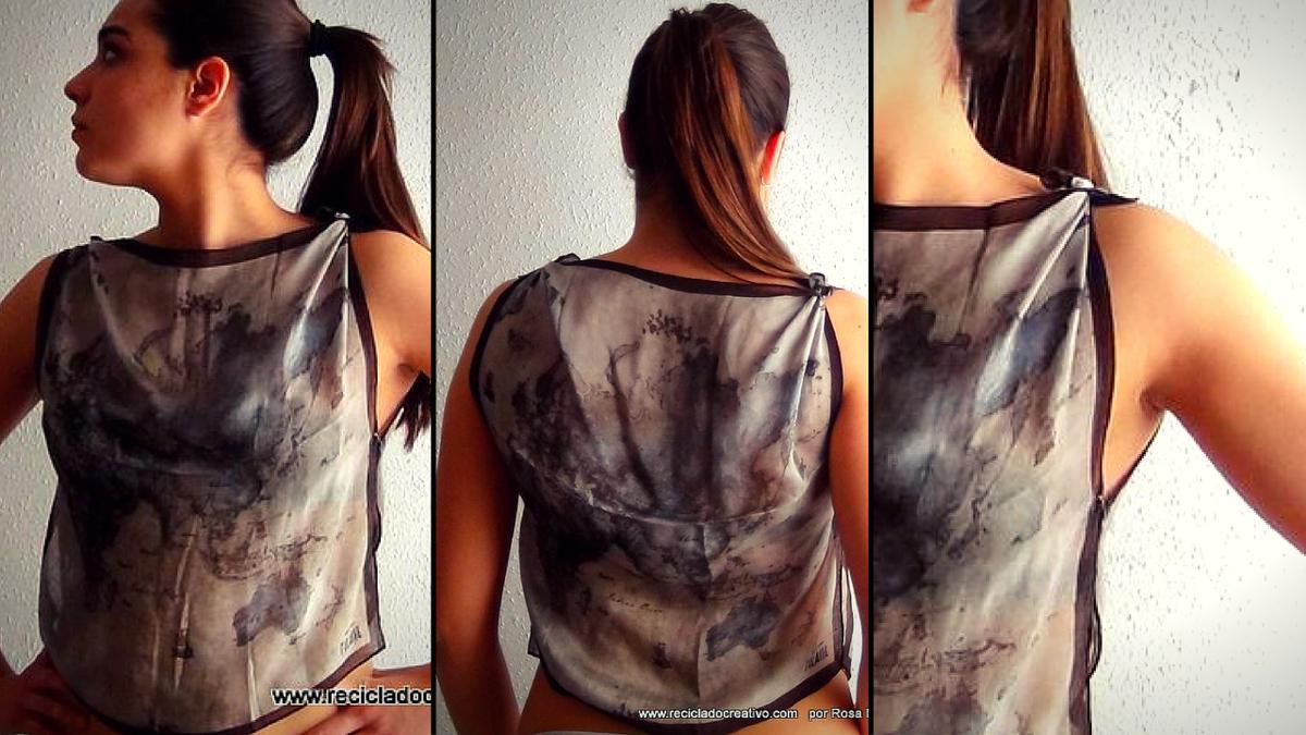 Blusa sin coser, con dos pañuelos. DIY