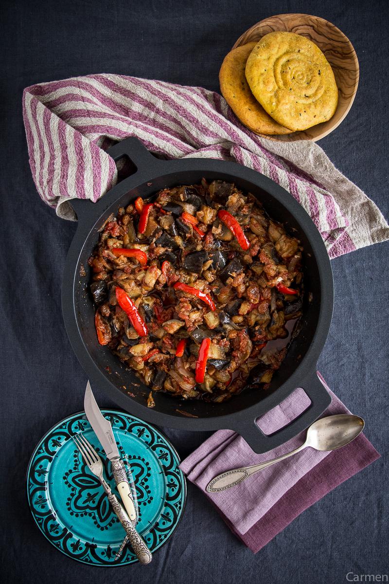 Berenjenas con chermoula cenital