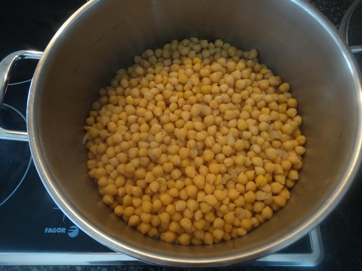 Garbanzos ya cocidos y escurridos