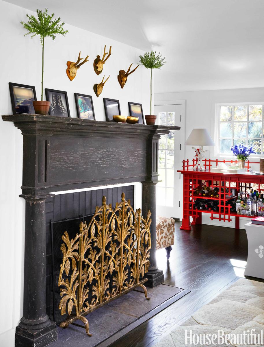 chimenea en una colorida