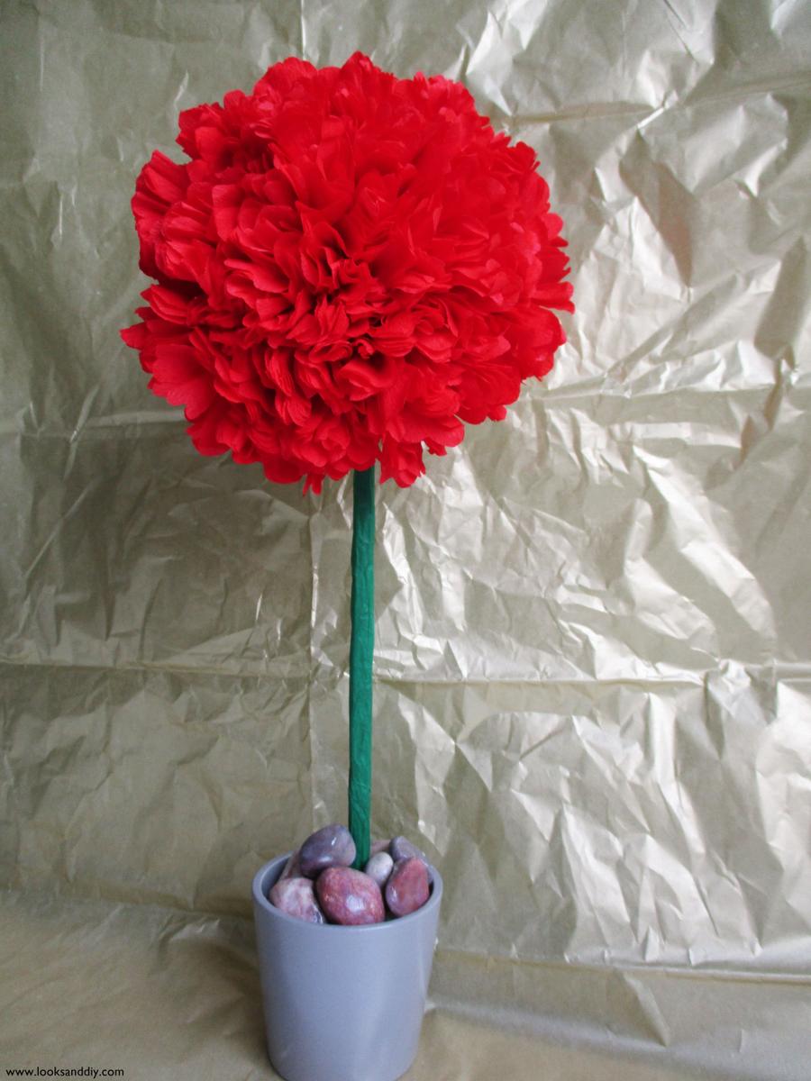 5 DIY topiario con flores de papel-min