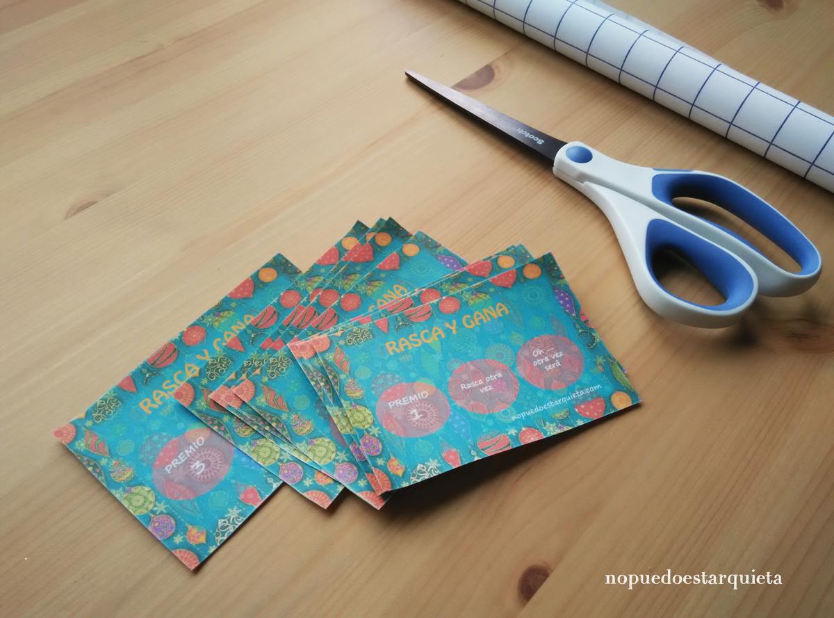 Tarjetas rasca y gana con pintura acrílica