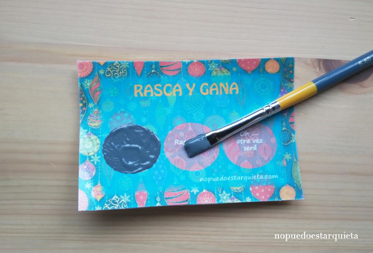 Rasca y gana casero para Navidad. Tarjetas rasca y gana con pintura acrílica.