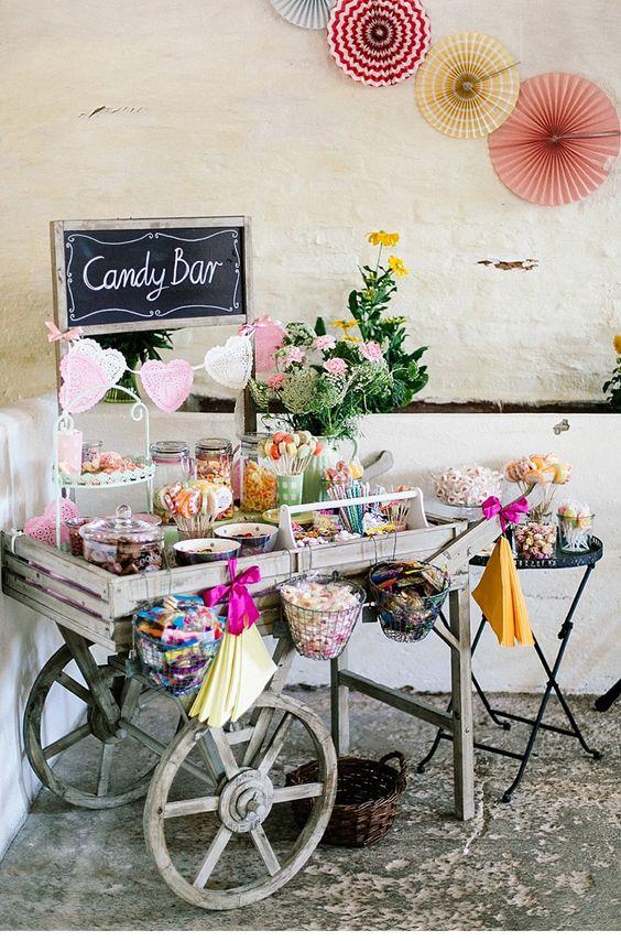 candy bar en un carro