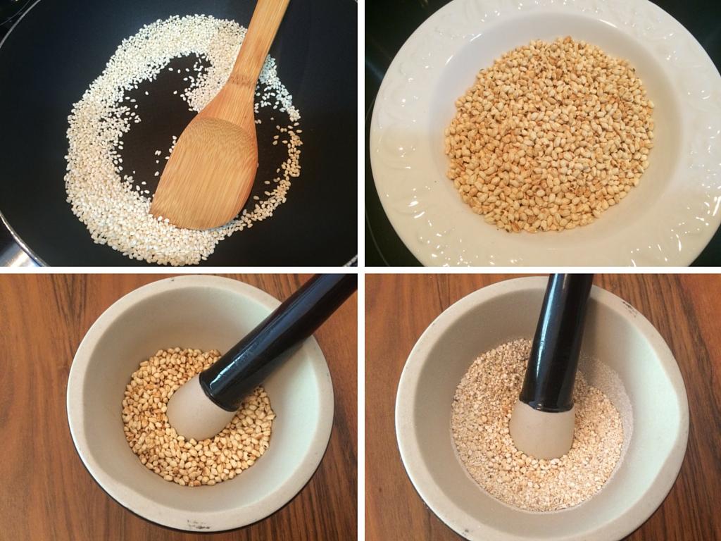 Arroz glutinoso tostado y molido