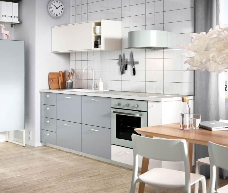 espacio en una cocina pequena ikea gris