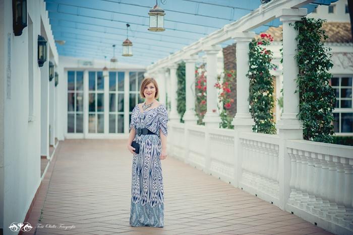 Maxi Vestido con Print Geometrico