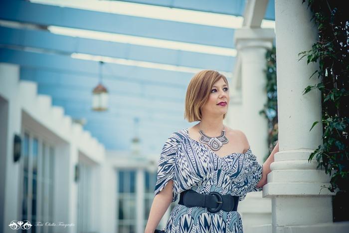 Maxi Vestido con Print Geometrico