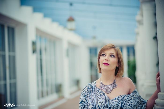 Maxi Vestido con Print Geometrico