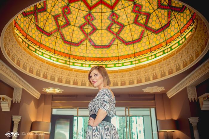 Maxi Vestido con Print Geometrico