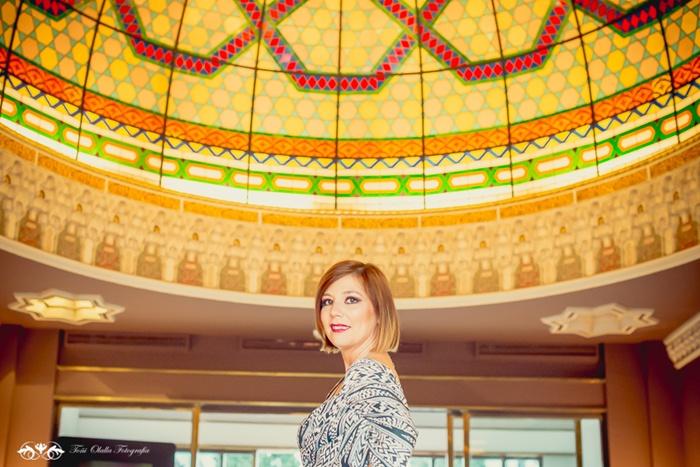 Maxi Vestido con Print Geometrico