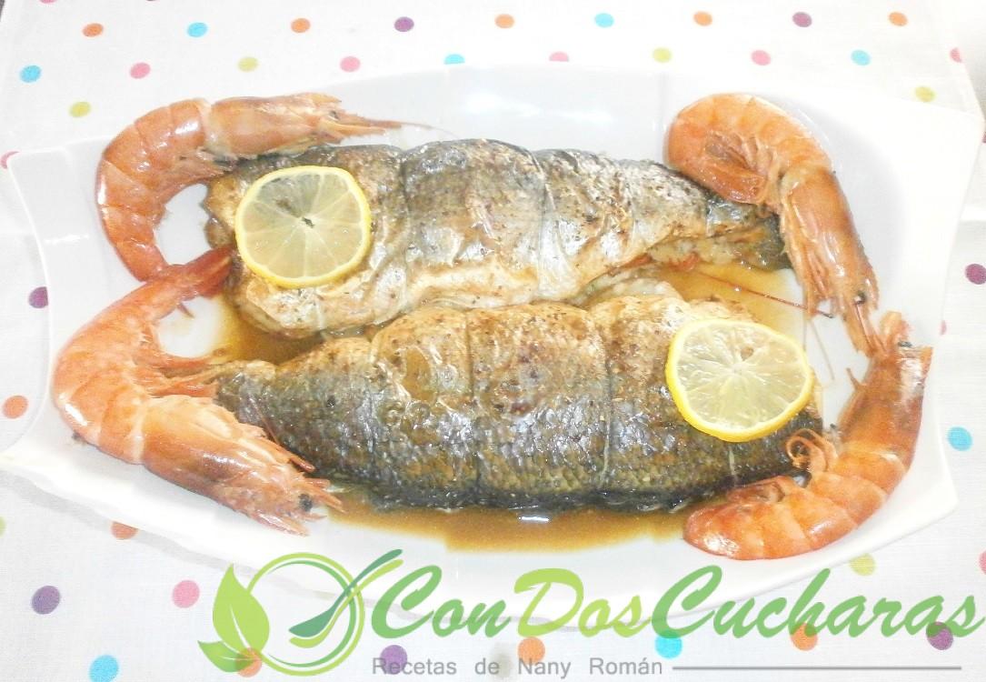Lubina rellena al horno