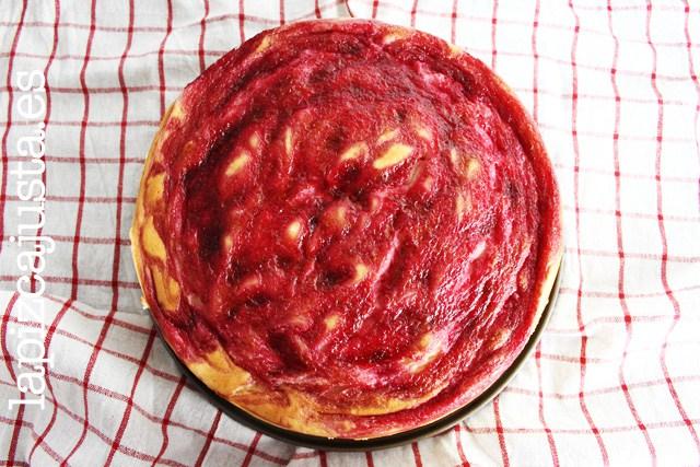 tarta de queso con frambuesa