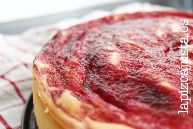 tarta de queso con frambruesas