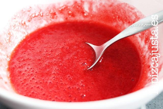 resultado final de la salsa de frambruesa