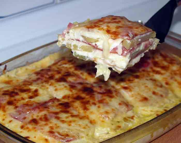 Pastel de queso y bacon