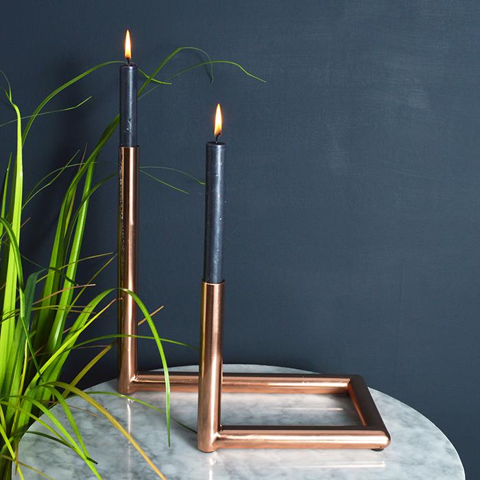 objetos de cobre candelabro