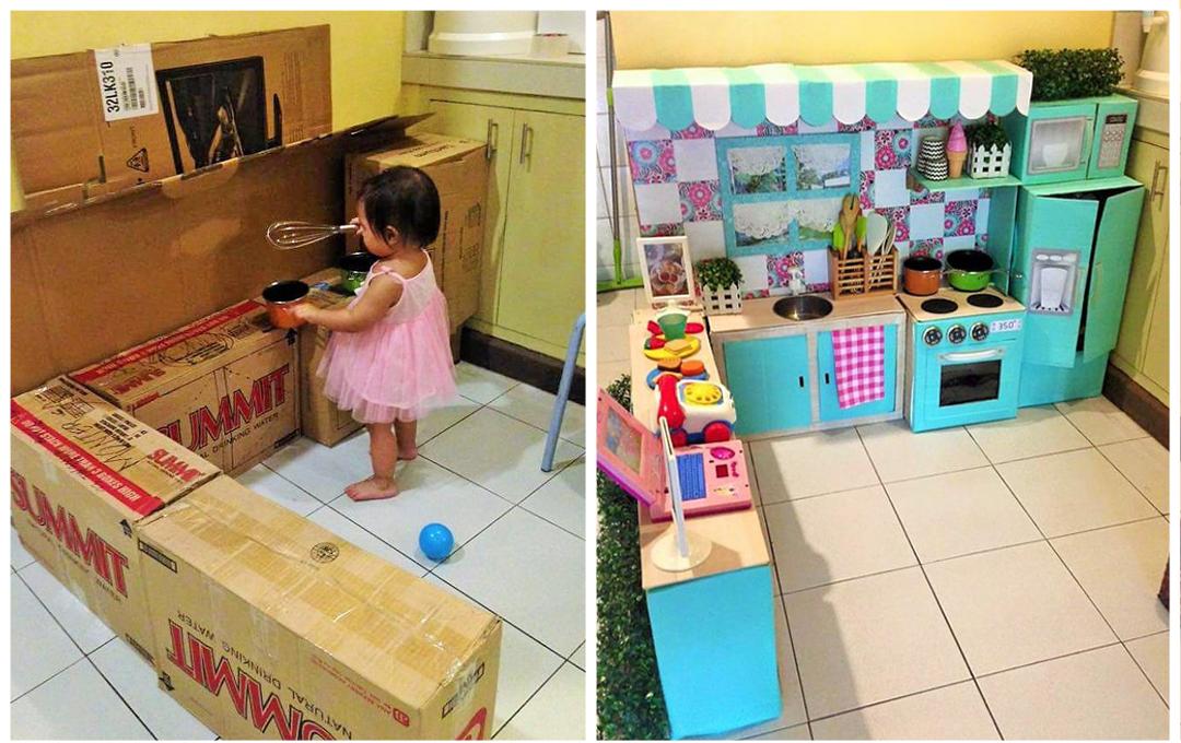 Una cocina de cartón para niñas ¿Cómo construirla? | Manualidades
