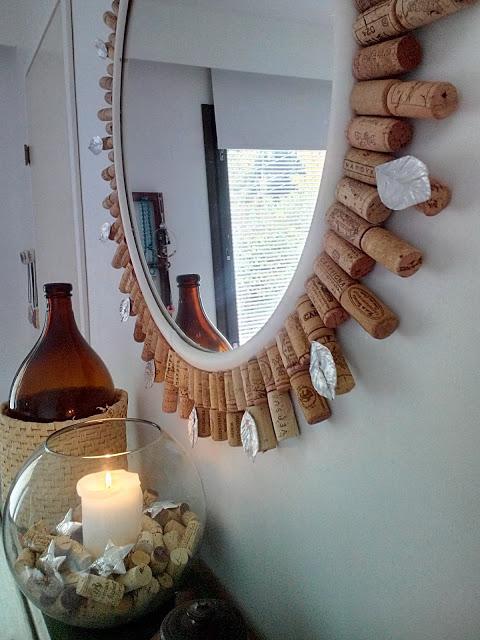 DIY Wine cork mirror frame - Peoples Choice Feature at Sweet Inspiration Link Party