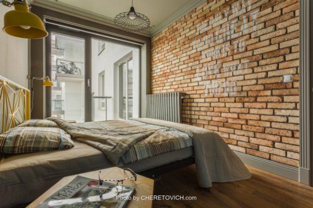 brick wall bedroom