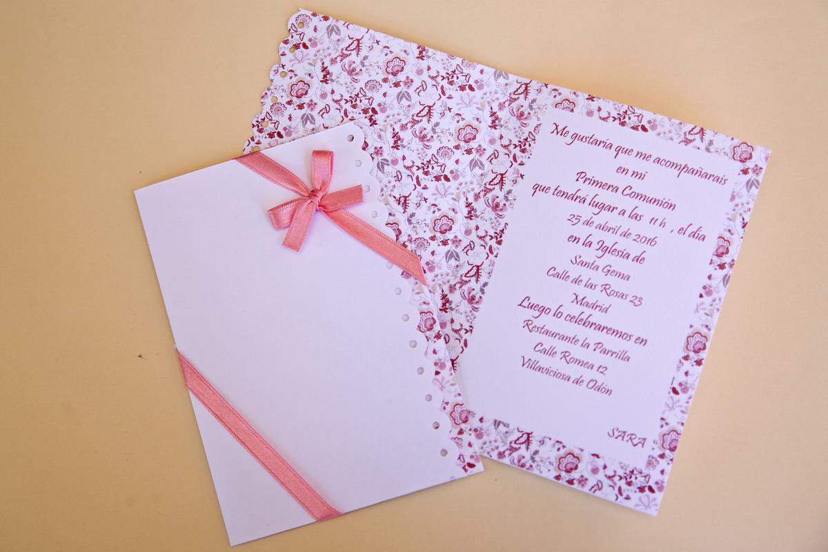 Invitación para primera comunión niña