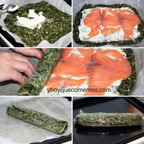 paso-a-paso-rellenar-y-enrollar-la-masa-de-espinacas-con-salmón