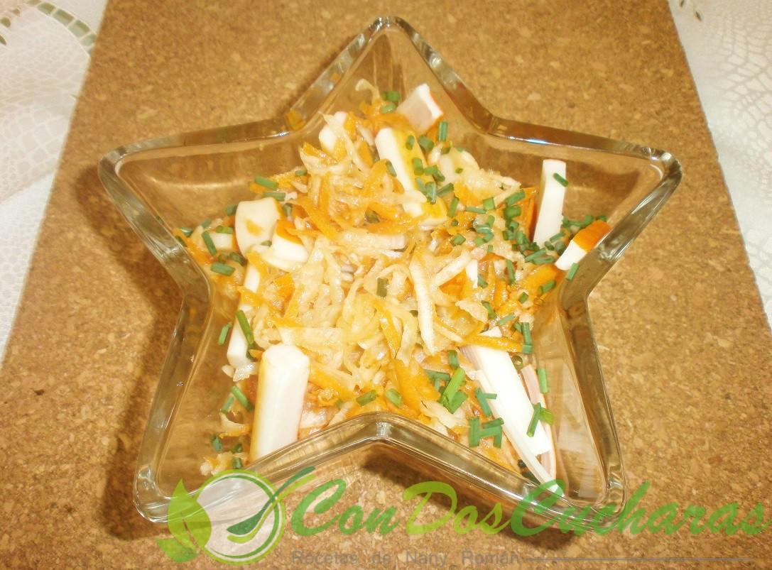 Ensalada de nabos con vinagreta al chocolate