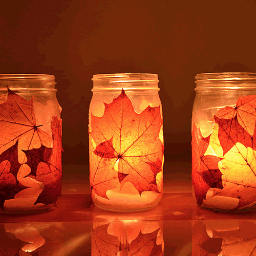 manualidades otoño velas