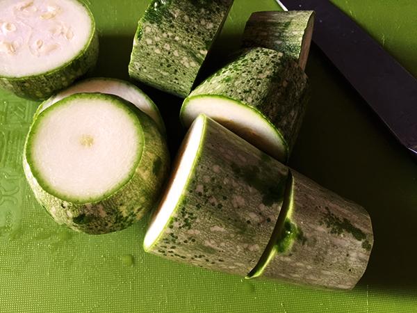 calabacines cortados