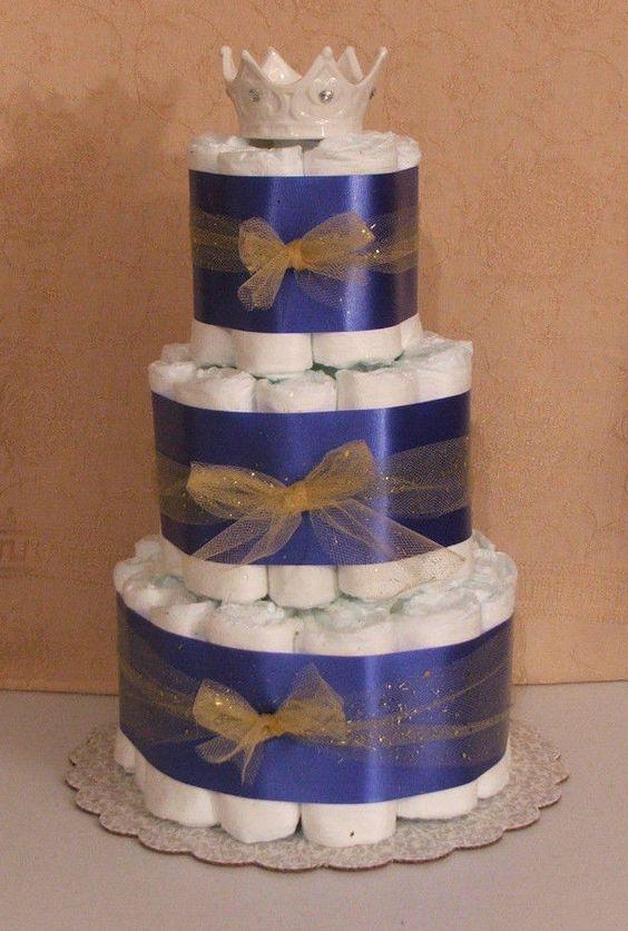 torta de pañales baby shower petit prince