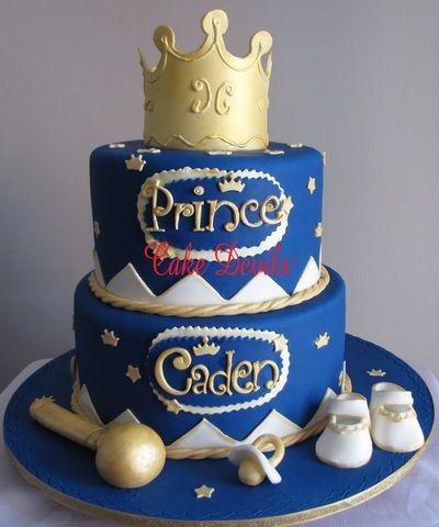 torta para baby shower con corona