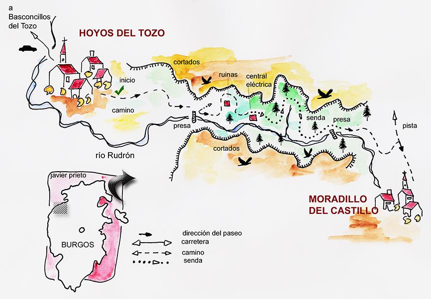 Croquis del paseo por el Cañón del Rudrón. Burgos. Castilla y León. España © Javier Prieto Gallego