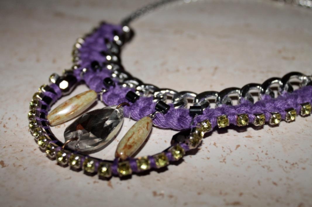 como haceer un collar de moda strass