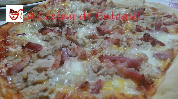 pizza atún y bacon