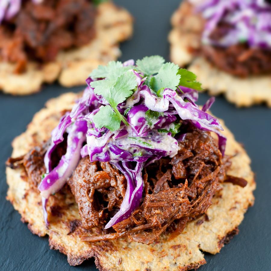 Tacos de carne a la barbacoa con tortillas sin gluten