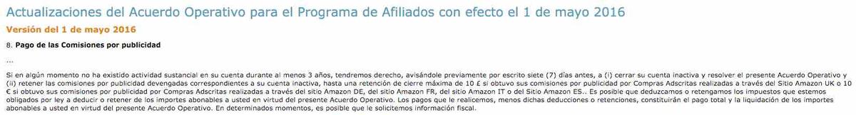 Amazon quita límite de 10 euros