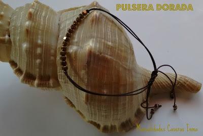 Manualidades Caseras Fáciles Inma Pulsera hilo con abalorios dorados