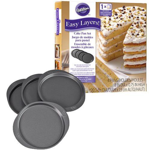 Pack de 4 moldes layer cake de 20 cm Wilton