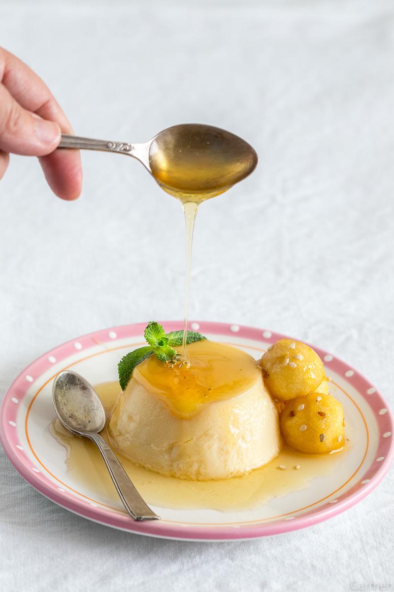 Flan de huevo casero solo miel