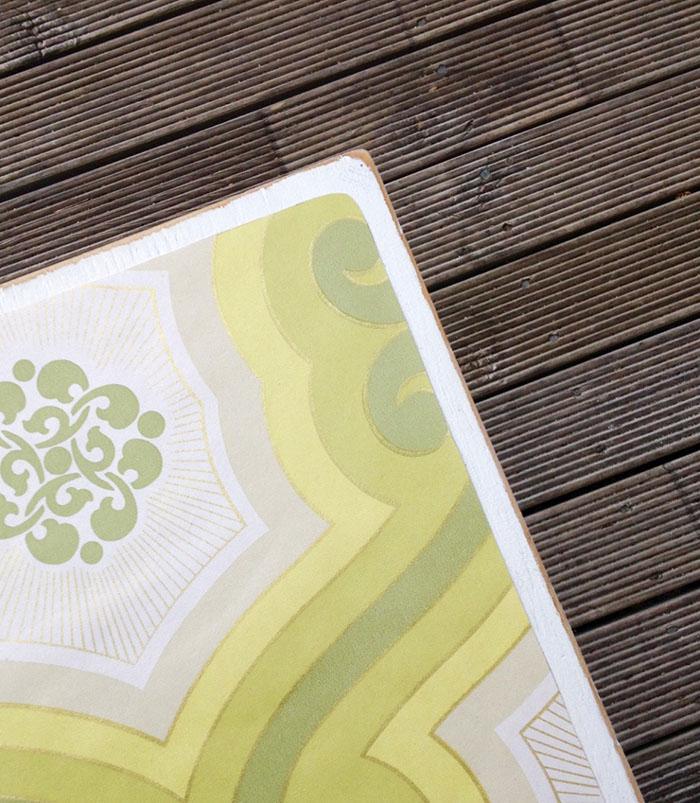 decoupage en madera detalle mesa